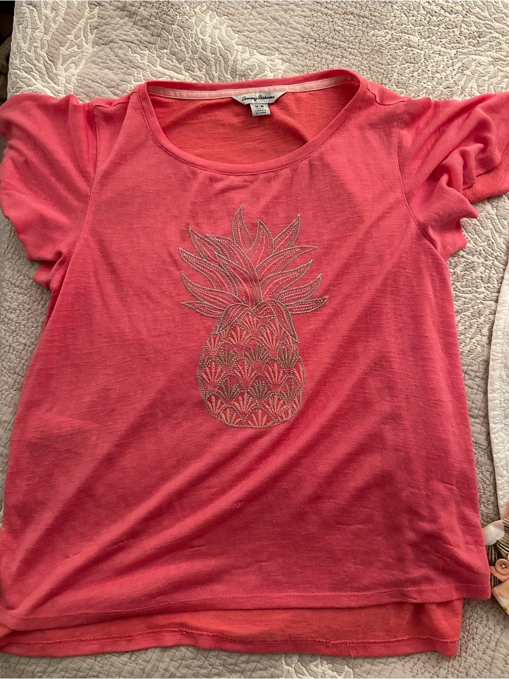 Tommy Bahama Coral Short-Sleeve Tee with Pineapple